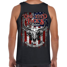 Load image into Gallery viewer, One Eyed Jack&#39;s Saloon Bison Skull Tank Top