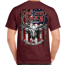 Load image into Gallery viewer, One Eyed Jack&#39;s Saloon Bison Skull T-Shirt