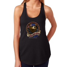 Load image into Gallery viewer, Ladies One Eyed Jack&#39;s Saloon Front Printed Cool Bear Racerback Tank Top