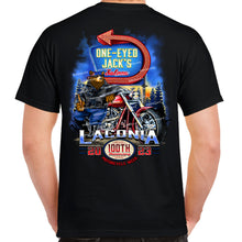 Load image into Gallery viewer, SPECIAL EDITION 2023 Laconia Motorcycle Week One Eyed Jack&#39;s Saloon Weirs Beach Bear T-Shirt