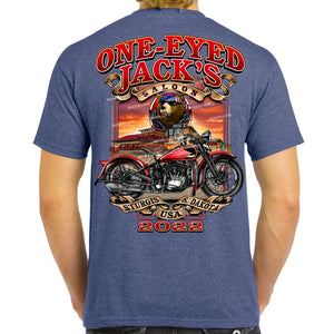 One Eyed Jack's Saloon Red Bike T-Shirt