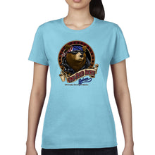Load image into Gallery viewer, Ladies One Eyed Jack's Saloon Front Printed Cool Bear T-Shirt