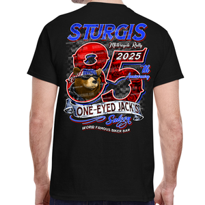 SPECIAL EDITION 2025 Sturgis Motorcycle Rally One Eyed Jack's Saloon Big 85th T-Shirt