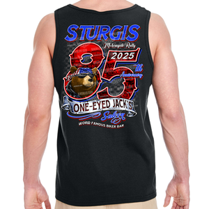 SPECIAL EDITION 2025 Sturgis Motorcycle Rally One Eyed Jack's Saloon Big 85th Tank Top