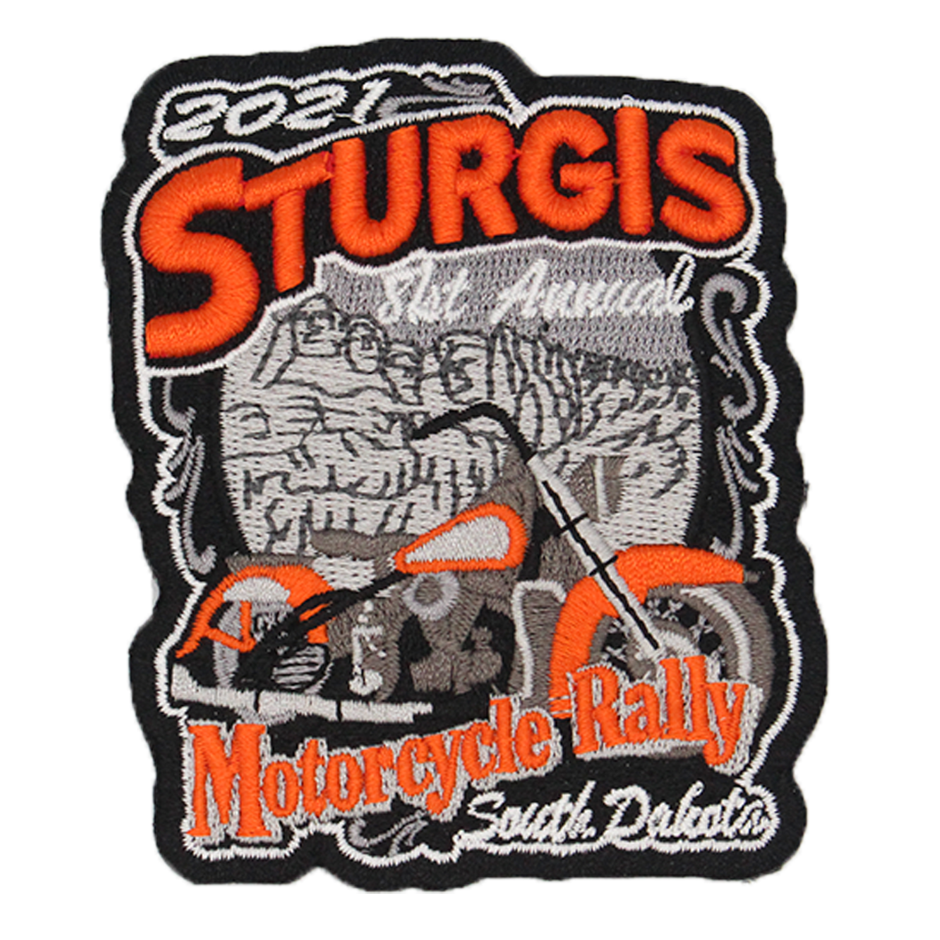 2021 Sturgis Motorcycle Rally 81st Annual Orange Bike Patch