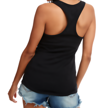 Load image into Gallery viewer, Ladies One Eyed Jack&#39;s Saloon Spade Flame Racerback Tank Top