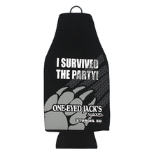 Load image into Gallery viewer, One Eyed Jack&#39;s Saloon I Survived The Party Bottle Koozie