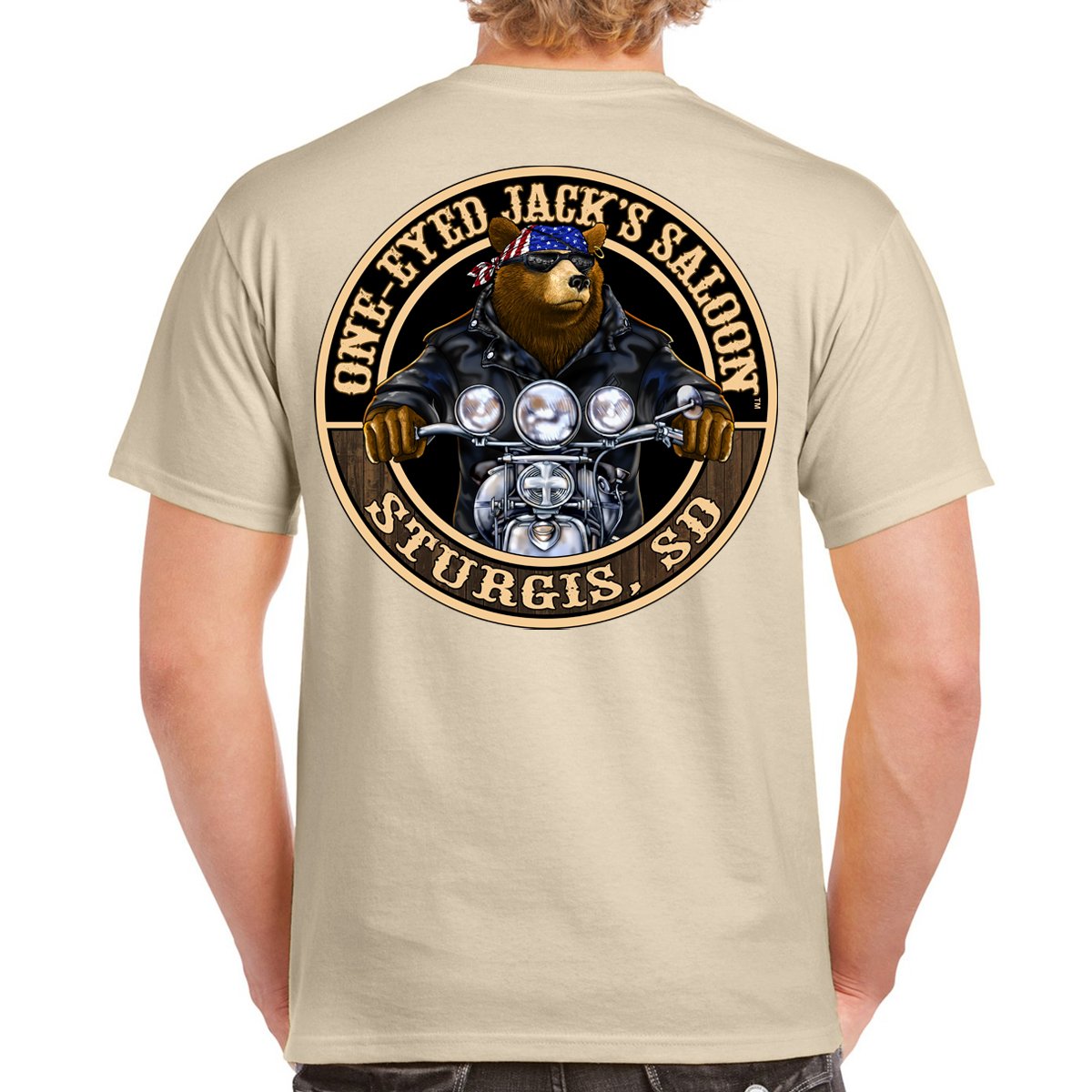 One Eyed Jack's Saloon Badass Biker Bear T-Shirt. – One Eyed