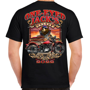 One Eyed Jack's Saloon Red Bike T-Shirt