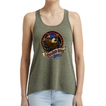 Load image into Gallery viewer, Ladies One Eyed Jack&#39;s Saloon Front Printed Cool Bear Hi-Lo Racerback Tank Top