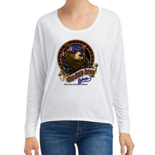 Load image into Gallery viewer, Ladies One Eyed Jack&#39;s Saloon Front Printed Cool Bear Freedom Long Sleeve T-Shirt